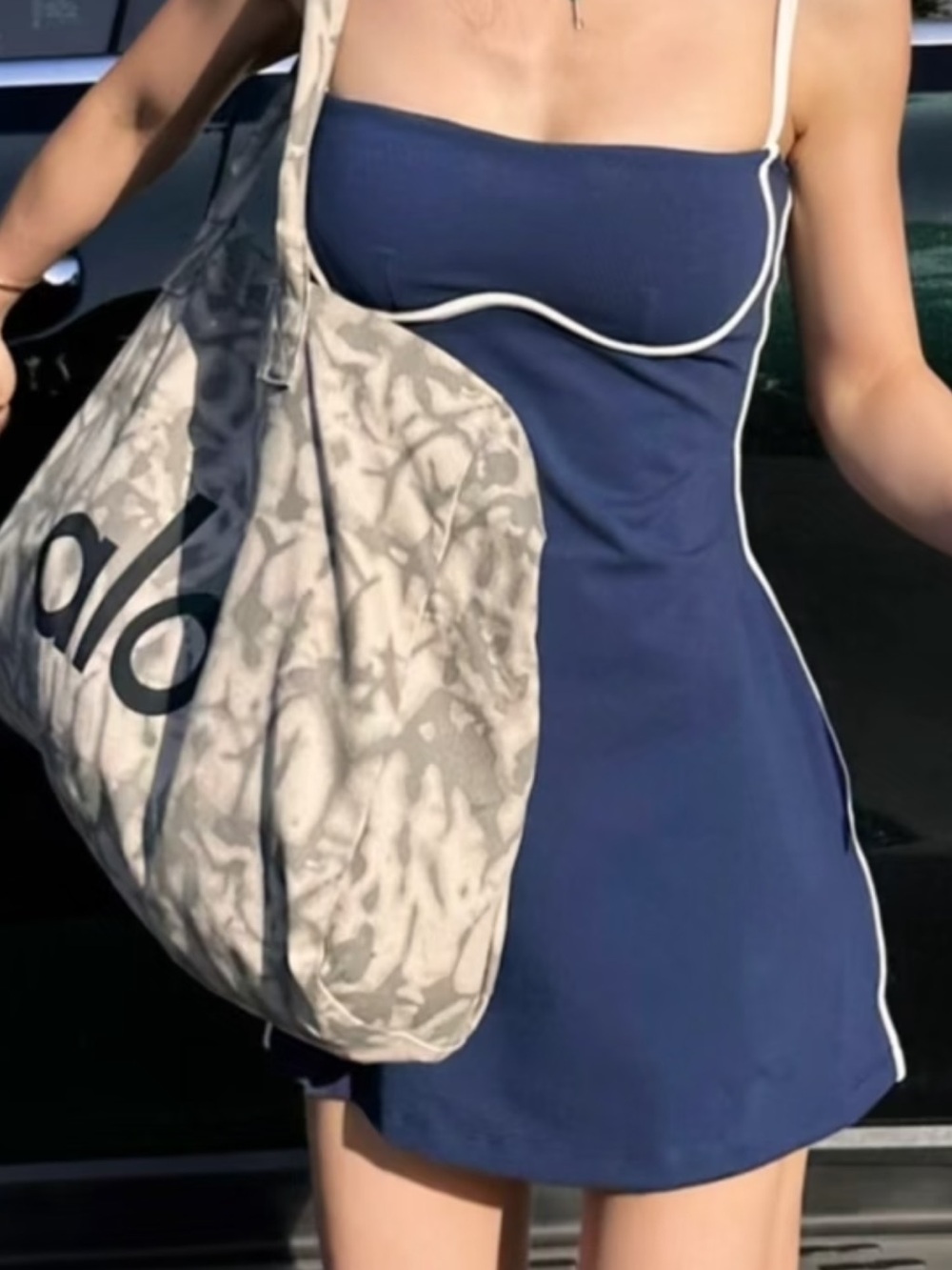 Alo Navy Dress with Shorts